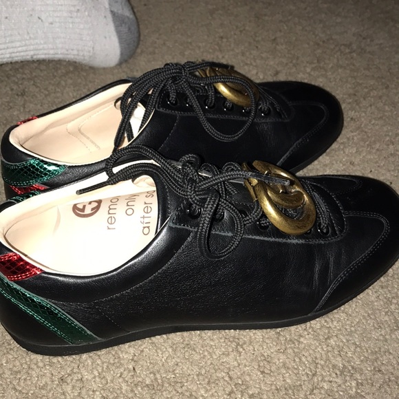 Gucci Men's Marmont Black GG Sneakers Size (7 1/2) - Picture 4 of 6